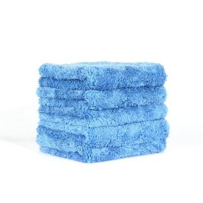 China TIGER Blue 500gsm 40x40cm AUTO Ultrasonic Trimming Detailng Car Drying Cloth Microfiber Towel for sale