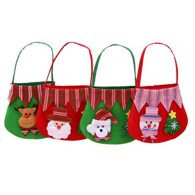 China Hot New Flannel Christmas Bags For Gift Kids Tote Bag Brushed Candy Christmas Gift Bags In Bulk for sale