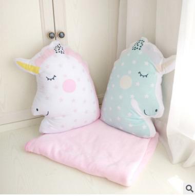 China Wholesale Baby Anti-Decubitus Pillow Unicorn Nursing Baby Pillow Home Soft Head Decor for sale