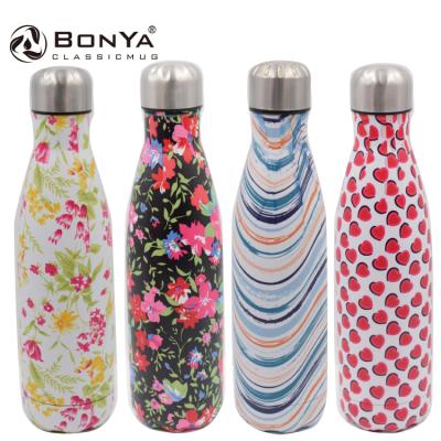 China PORTABLE Double Wall Stainless Steel Gradient Cola Shape Fitness Fully Leakproof Water Bottle for sale