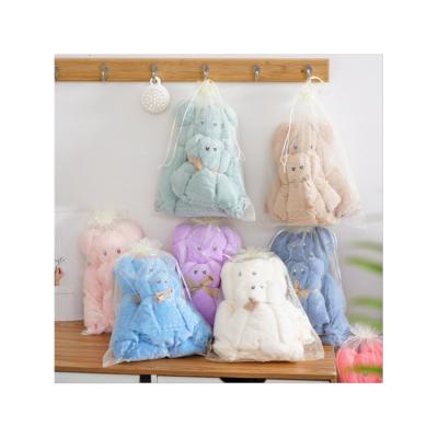 China Multicolor Optional Towel Family Fleece Elephant Bath Towel Antimicrobial Hot Selling Coral Set for sale