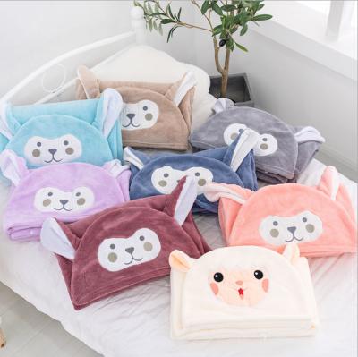 China Children's Safe Bath Towel Coral Velvet Baby Soft Bath Towel Thickened Baby Cartoon Long Robe for sale