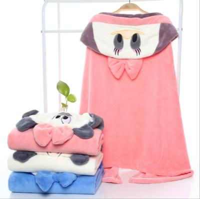 China Mickey Coral Kid's Towel Cap Velvet Bath Hooded Robe Baby Oversized Robe Baby Towel Child Safe Towel for sale