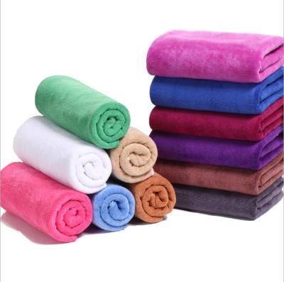 China Brocade QUICK DRY Superfine Main Absorbent Polyester Beauty Salon Towel Soft Thickened Fiber 75*35 Salon Towel for sale