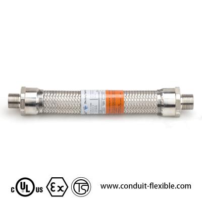 China Insulation liner + stainless steel inner core + stainless steel braid explosion-proof flexible coupling, explosion-proof type, two male fitting (1/2