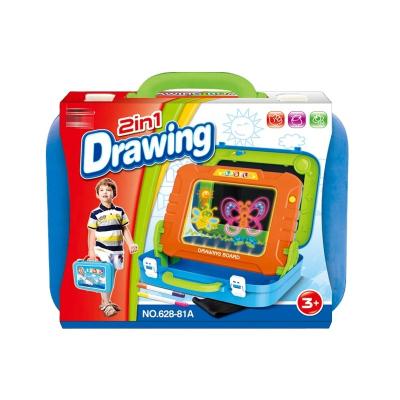 China 2 in 1 Factory Direct Sale Baby Learning Magic Fluorescent Portable Drawing Board Suitcase Kids Painting Writing Doodle Board Toy for sale