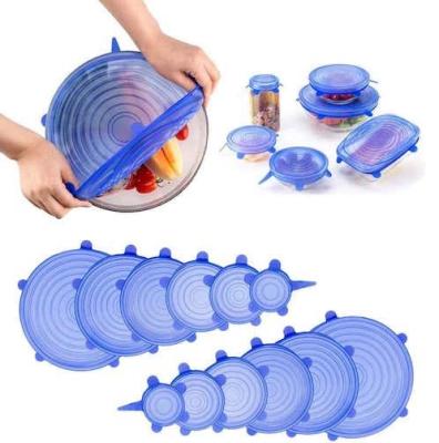 China Cool Universal Reusable Super Stretch Lids Silicone Bowl BPA Free Free Food Covers for sale