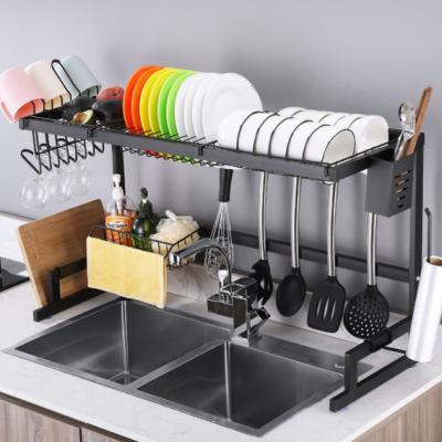 China Sustainable Storage Dish Spice Utensil Drainer Rack Over Sink Dish Drying Rack Shelves For Kitchen for sale