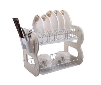 China 2020 Viable Factory Price Customized Chrome Universal 2 Layer Kitchen Dish Drainer Dish Drying Rack for sale