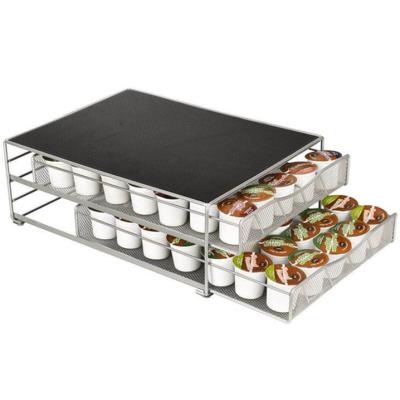 China Metal Nespresso Dolce Enthusiasm Coffee Capsule Storage Drawer Rack And Stocked for sale