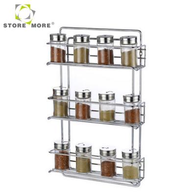 China Sustainable 3 Tier Kitchen Wall Mounted Spice Rack , Spice Rack for sale