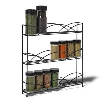 China 3 Tier Free Standing Shelf Metal Kitchen Corner Spice Rack Stand for sale