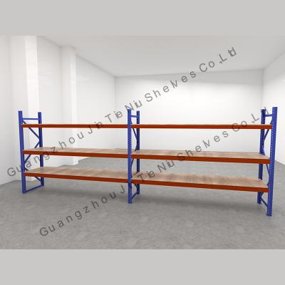 China Heavy Duty Guangzhou Factory Warehouse Wood Plate Shelf Selective Industrial Racks Shelveses For Storage for sale