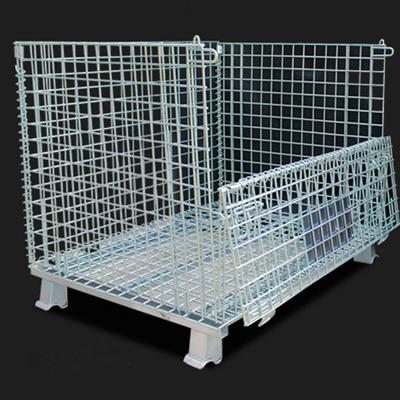 China Collapsible Warehouse Roll Metal Storage Cage Container In Cargo Storage for sale