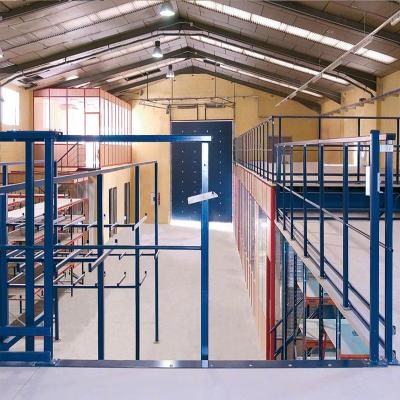 China Warehouse floor platformPowder coated steel mezzanine platform with metal or wooden floor rack rack shelf shelves for sale