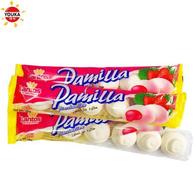 China Strawberry 20g Natural Jelly Filled Marshmallow 5pcs Ice Cream Marshmallow In Box for sale