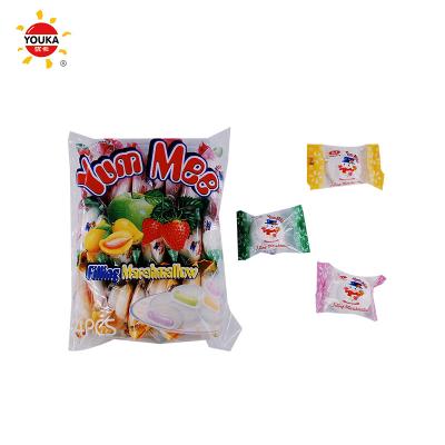 China Natural Halal Meat 4g Jelly Filled Marshmallow Soft Sweet Fruity Filling Marshmallow for sale