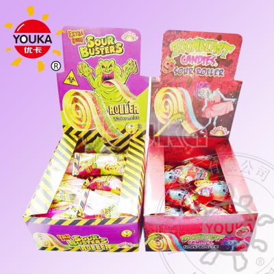 China 20g Natural Flame Belt Licorice Fruit Flavors Sugar Coated Muffin Candy for sale