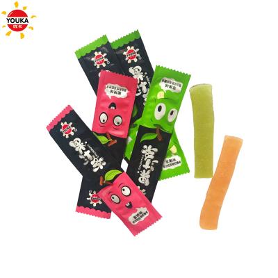 China 30g Natural Fruit Flavors Juice Bar Gummy Strip Soft Candy for sale