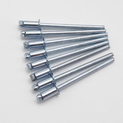 China Open End Cutoff Steel Rod Rivets Tubular Blind Rivets Fasteners With A Mandrel for sale