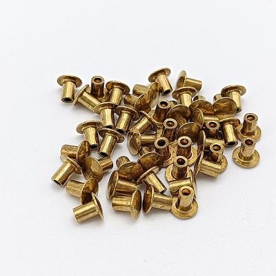 China Dongguan Hardware Brass Custom Round Head Brass Semi-Tubular Hollow Rivet for sale