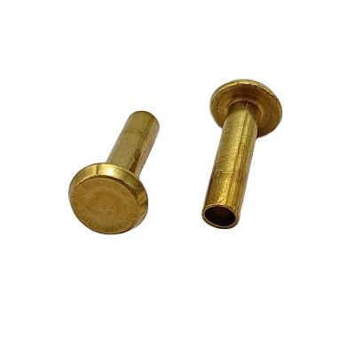 China Precision Instruments Custom Flat Head Semi Tubular Rivets Brass Made In Dongguan Factory for sale