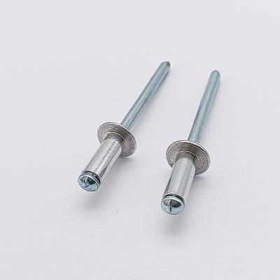 China Automobiles 4.8*12 Open End Rivet Domed Head Carbon Steel Pop Blind Rivets for sale