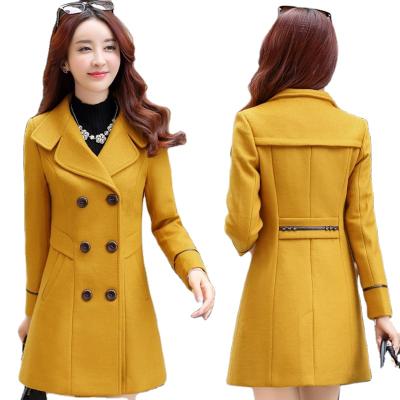 China Korean Thin Woolen Spring QUICK DRY Outwear Women's Wool Coats New Wool Coat Double Breasted Overcoat Autumn Plus Size Womens Clothing 2020 for sale