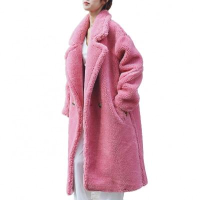 China Autumn Winter Fur Coat Women Sustainable Warm Soft Fur Overcoat Female Shearling Teddy Coat for sale