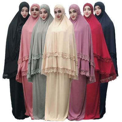 China Two-Piece Abaya Hijab Kaftan Long Robe Prayer Khimar Dress - Fashion Skirts Set for sale