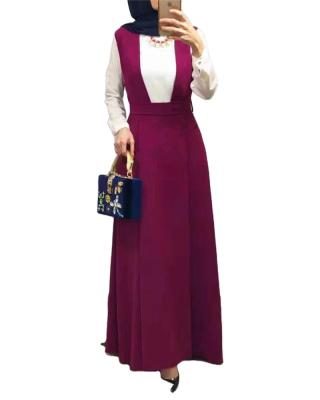 China 2021 Spring Summer Fashion Muslim Pancake Chunky Suspender Skirts Maxi Skirts for sale