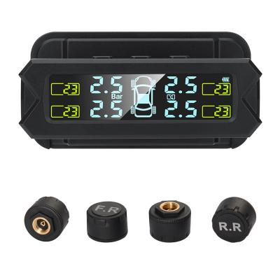 China Hot Sale Solar Tpms For Car Tyre 8bar Leak Pressure Monitoring System Wireless High Quality For Car With External 4 Sensors 150*140*60 for sale