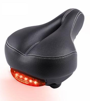 China Widen Seat PU Bike Rainproof Outdoor Super Soft MTB Bicycle Saddle For Big Butt Bicycle Road Cycle Saddle With Taillight for sale