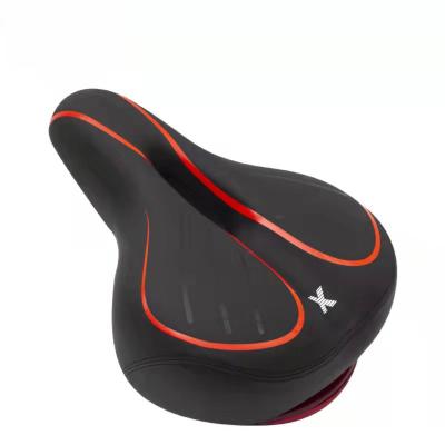 China Widen Seat Reflective Bicycle Saddle Seat Thickened Bike Saddle Surface Soft Memory Foam Shockproof Bike Seat for sale