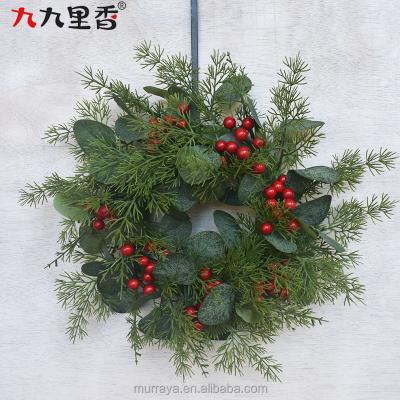 China Wholesale New Style Christmas Home Decorative Wreath For Front Entrance Eucalyptus Wreath for sale