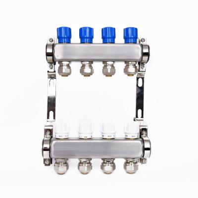 China Refrigeration Parts Hose Underfloor Heating Stainless Steel Manifold 4 Ports Floor Heating Dispensers Varied HVAC for sale