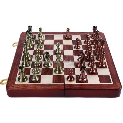 China Education; 2016 Amusement metal alloy high-grade environmental protection wooden clamshell chess board factory direct for sale