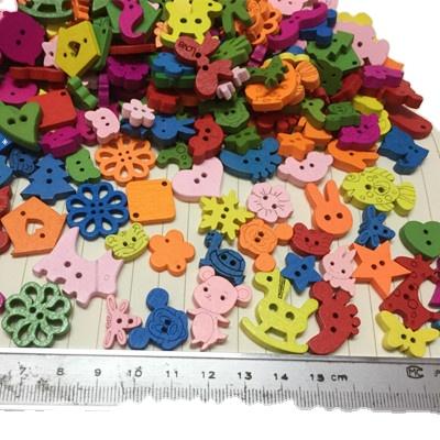 China Color animal wooden buttons for diy different types of buttons for clothes 2.5cm for sale