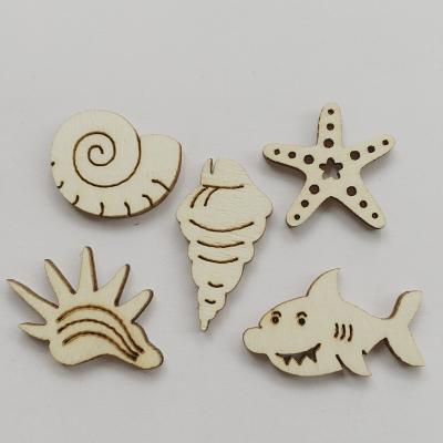 China 50pcs Europe Scrap Wood DIY Home Accessories Wooden Animal Marine Decorative Painting Crafts Shape for sale