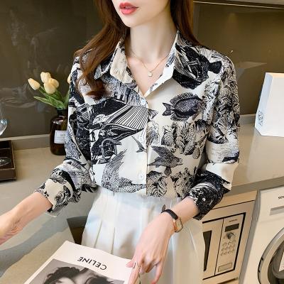 China Fashion Printing Ladies Shirts Breathable Women's Blouses Spring Autumn Long Sleeve Shirts Tops Blusas Mujer for sale