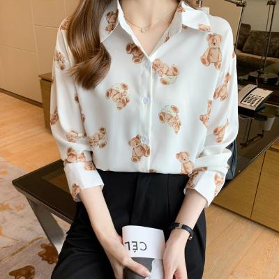 China Fashion Printing Ladies Shirts Breathable Women's Blouses Spring Autumn Long Sleeve Shirts Tops Blusas Mujer for sale