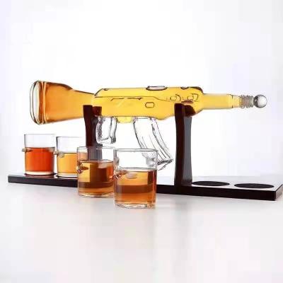 China CLASSIC Hot Selling AK Gun Shaped Whiskey Decanter Set With Bullet Shaped Cup Glasses In Safety Package With Enough Stock for sale