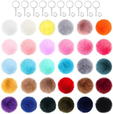 China Pretty Gift/Sale Custom Personalized DIY Rainbow Set Key Ring Women Open Pompom Jump Chains Craft Pendant Making Decoration for sale