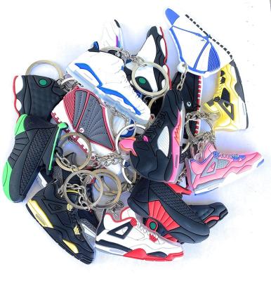 China Promotion Gift Customized Key Accessories PVC Charm Chain Retro Basketball Mini Cute Plastic Rubber Sneakers 3d Shoe for sale