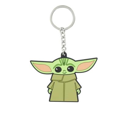 China Wholesale cute promotion gift cartoon doll bag pendant accessories toys pvc material 3d2d rubber baby yoda key chain for sale