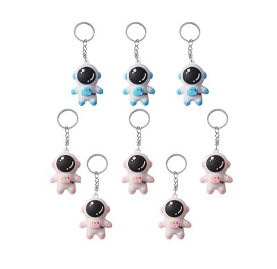 China Blue Pink Rubber Astronaut Birthday Party Space Cartoon Promotion Gift Car Key Chain Pendant Creative Cute Custom 3d Couples for sale