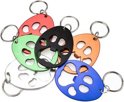 China 3d beer label tool custom logo cute promotion gift metal paw multicolor personalized beer label chain link dog key chain with bottle opener for sale