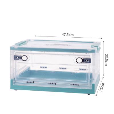 China Viable transparent plastic foldable storage box of student dormitory books and book storage box for sale