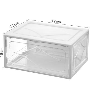 China Stocked 2021 hot sellers can customize storage plastic stackable storage shoe boxes transparent shoe box for sale