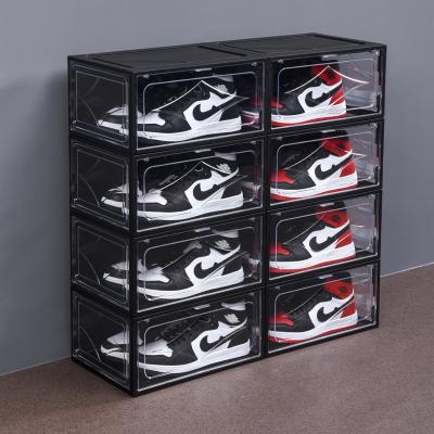 China 2021 Hot Selling Stackable Plastic Customizable Convenient Collapsible Storage Box Home Size Storage Shoes for sale